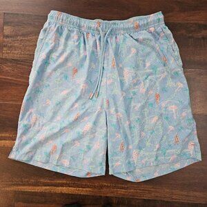 Peter Millar Seaside Collection Swim Trunks Men’s L Light Blue Fishing Lures